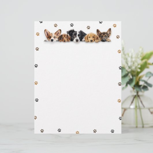 Schattige groep honden Briefpapier (Staand voorkant)