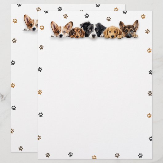 Schattige groep honden Briefpapier (Voorkant / Achterkant)
