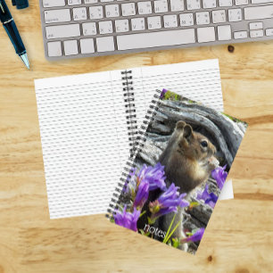 Schattige Grondsquirrel en Wilde Bloemen Natuurfot Notitieboek