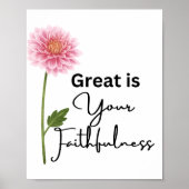 Schattige groot is uw trouw Christelijk citaat Poster (Voorkant)