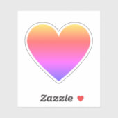Schattige groot kleurrijk ombre hart sticker (Vel)