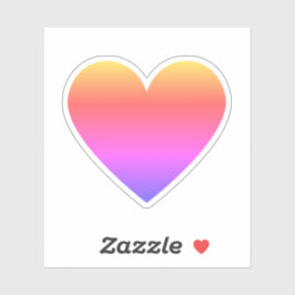 Schattige groot kleurrijk ombre hart sticker