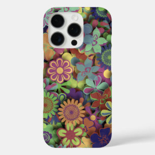 Schattige Groovy Bloemen Tuin Vintage iPhone 16 Pro Hoesje