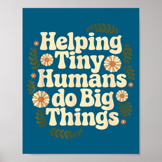 Schattige Groovy Helpende Kleine Mensen Groot Poster (Voorkant)
