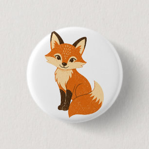 Schattige Groovy Herfst Vos Ronde Button 3,2 Cm