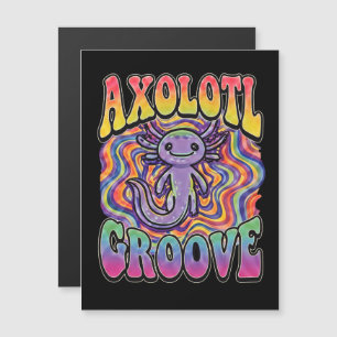 Schattige Groovy Hippie Axolotl Retro 70s Regenboo