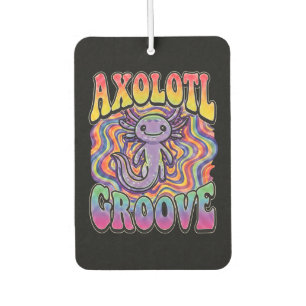Schattige Groovy Hippie Axolotl Retro 70s Regenboo Luchtverfrisser