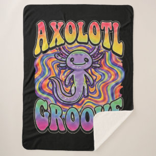 Schattige Groovy Hippie Axolotl Retro 70s Regenboo Sherpa Deken