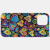 Schattige Groovy Hippie Love Hearts Case-Mate iPhone Case (Achterkant (horizontaal))