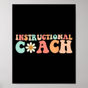 Schattige Groovy Instructie Coach Crew Retro Terug Poster
