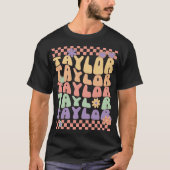 Schattige Groovy Meisje Voornaam Taylor Retro 80's T-shirt (Voorkant)