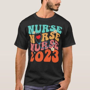 Schattige Groovy Stethoscoop Verpleegster Leven Ve T-shirt