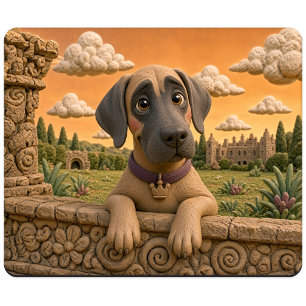 Schattige grote Dane pup, babyhond Muismat