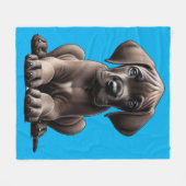 Schattige Grote Dane Puppy Fleece Deken (Voorkant (Horizontaal))