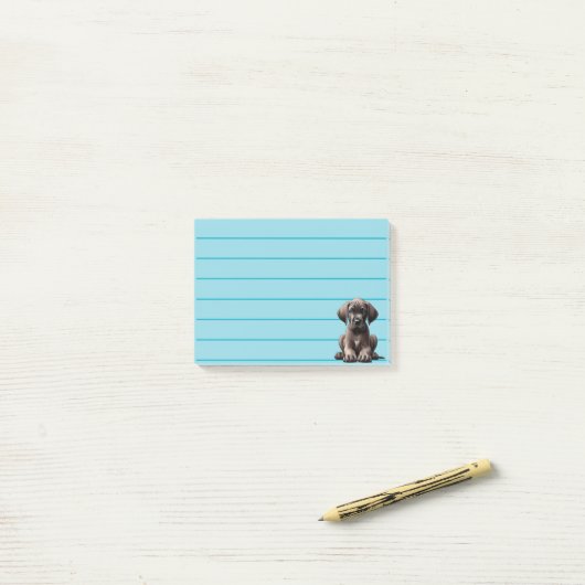 Schattige Grote Hond Puppy Post-it® Notes (Op bureau)