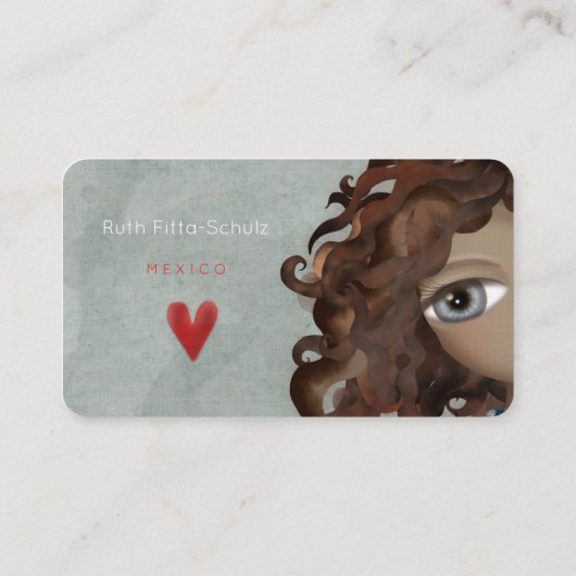 Schattige grote ogen krullend haar - Ruth Fitta-Sc Visitekaartje (Achterkant)