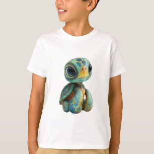 Schattige grote-ogige zeeschildpad zeedieren kinde t-shirt