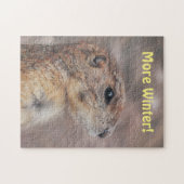 Schattige Ground Hog Meer Winter Art Puzzel (Horizontaal)