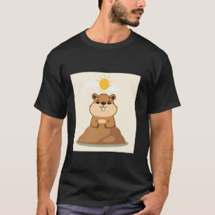 Schattige Groundhog Day-illustratie u2013 Lente of T-shirt