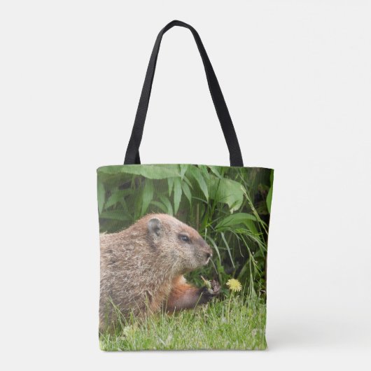 Schattige Groundhog Woodchuck Tote Bag (Achterkant)