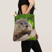 Schattige Groundhog Woodchuck Tote Bag (Dichtbij)