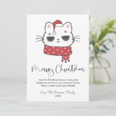 Schattige Grumpy Cat Pet Lover Christmas Flat Feestdagenkaart (Staand voorkant)