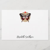 Schattige  Grunge vlinder en harten Voeg naam toe Briefpapier (Voorkant)