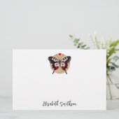 Schattige  Grunge vlinder en harten Voeg naam toe Briefpapier (Staand voorkant)