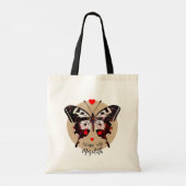 Schattige Grunge vlinder en harten Voeg naam toe Tote Bag (Achterkant)