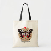 Schattige Grunge vlinder en harten Voeg naam toe Tote Bag (Voorkant)