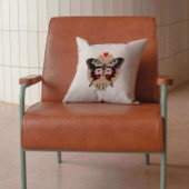 Schattige Grunge Vlinder & Harten Monogrammed Kussen