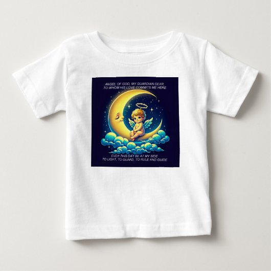 Schattige Guardian Angel Cherub en Moon Expression (Voorkant)