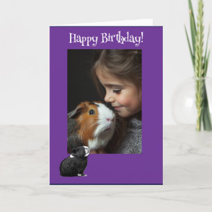 Schattige Guinea Pig Fun Foto Verjaardag Kaart