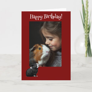 Schattige Guinea Pig Fun Foto Verjaardag Kaart