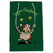 Schattige Guinea Pig Veggie Kerst! kiemjongleur Medium Cadeauzakje (Voorkant)