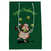 Schattige Guinea Pig Veggie Kerst! kiemjongleur Medium Cadeauzakje (Achterkant)