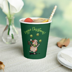 Schattige Guinea Pig Veggie Kerst! kiemjongleur Papieren Bekers