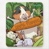 Schattige Guinee Pig 100% Veggie Wortel Cartoon Muismat (Voorkant)