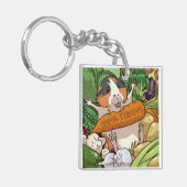 Schattige Guinee Pig 100% Veggie Wortel Cartoon Sleutelhanger (Voorkant Links)