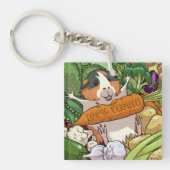Schattige Guinee Pig 100% Veggie Wortel Cartoon Sleutelhanger (Voorkant)