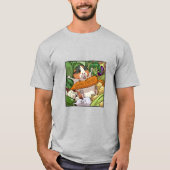 Schattige Guinee Pig 100% Veggie Wortel Cartoon T-shirt (Voorkant)