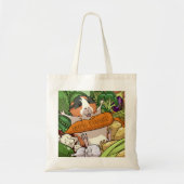 Schattige Guinee Pig 100% Veggie Wortel Cartoon Tote Bag (Voorkant)