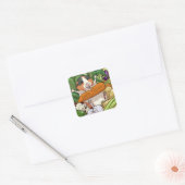 Schattige Guinee Pig 100% Veggie Wortel Cartoon Vierkante Sticker (Envelop)