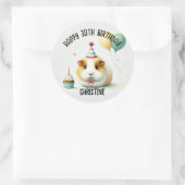 Schattige Guinee Pig Verjaardagsfeest Voordelen Ronde Sticker (Tas)