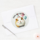 Schattige Guinee Pig Verjaardagsfeest Voordelen Ronde Sticker (Envelop)