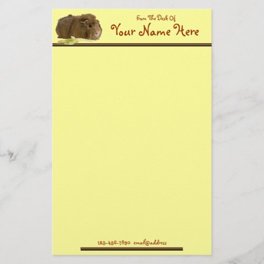 Schattige Guinee-Varkens Eatselderij Fotografie Briefpapier (Voorkant)