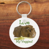 Schattige Guinee-Varkens Eatselderij Fotografie Sleutelhanger (Voorkant)