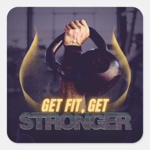 Schattige gym / fitness sticker sterker elke dag