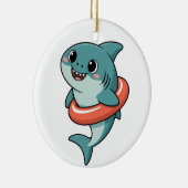Schattige Haai Baby Met Drijver | Kinderen Keramisch Ornament (Rechts)