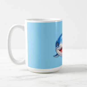 Schattige haai met grote ogen Gelukkig oceandier I Koffiemok